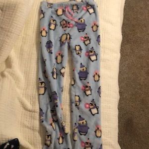 Penguin fuzzy pajama pants